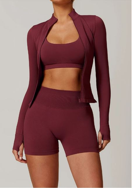 Fitted Thumb Hole Zip Up Jacket