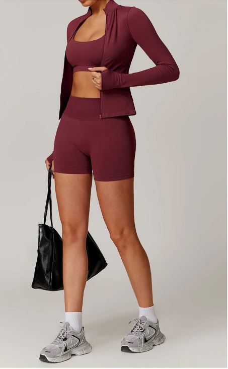 Fitted Thumb Hole Zip Up Jacket