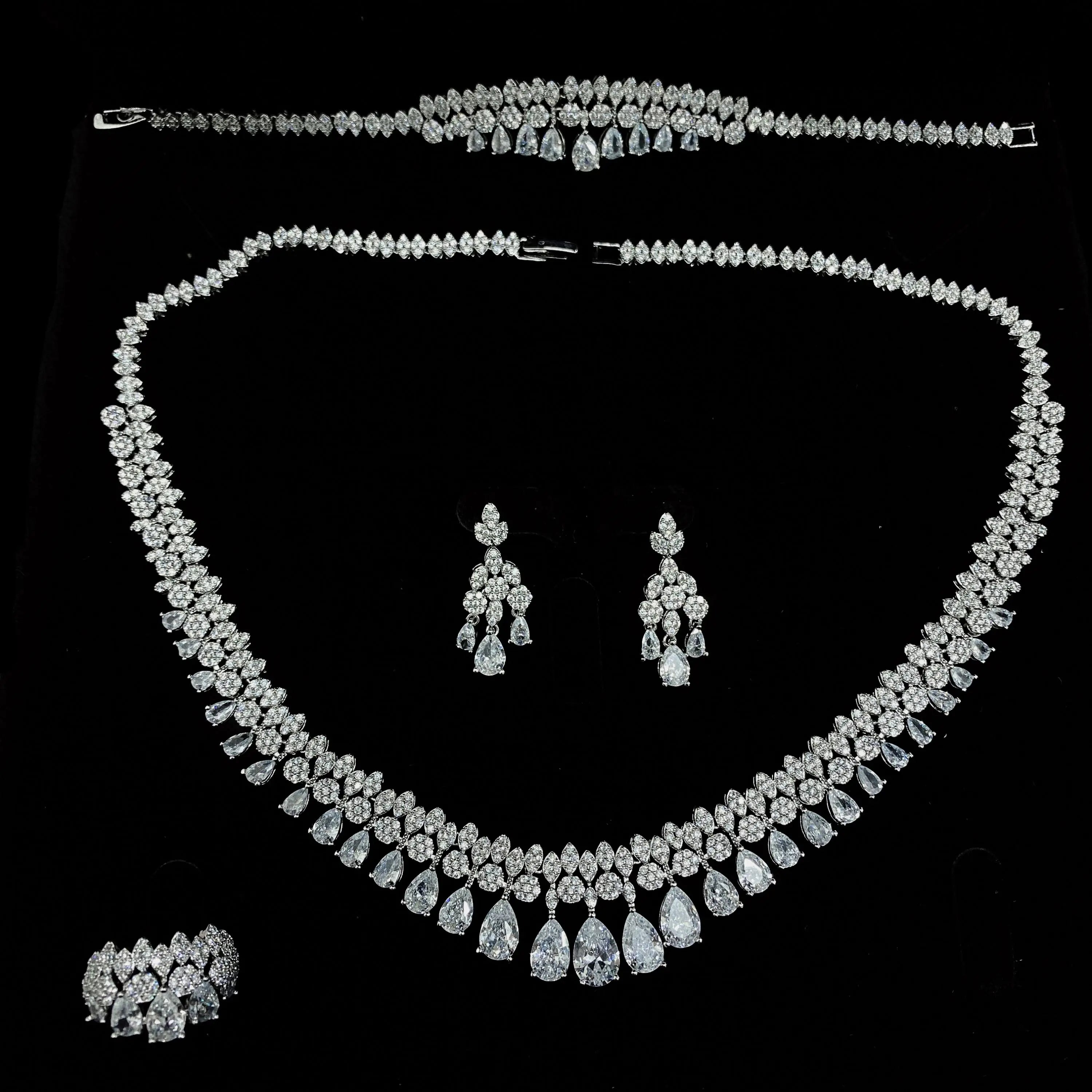 Luxury White Cubic Zirconia Bridal Jewelry Set