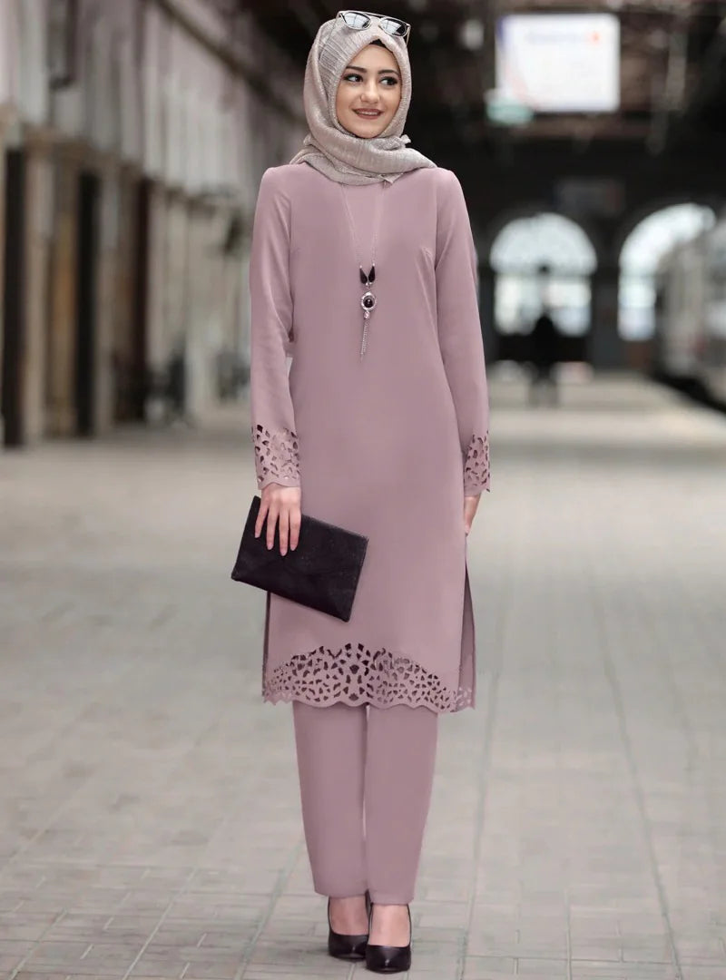 Chiffon Muslim Abaya Set