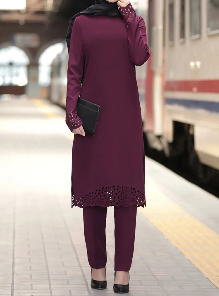 Chiffon Muslim Abaya Set