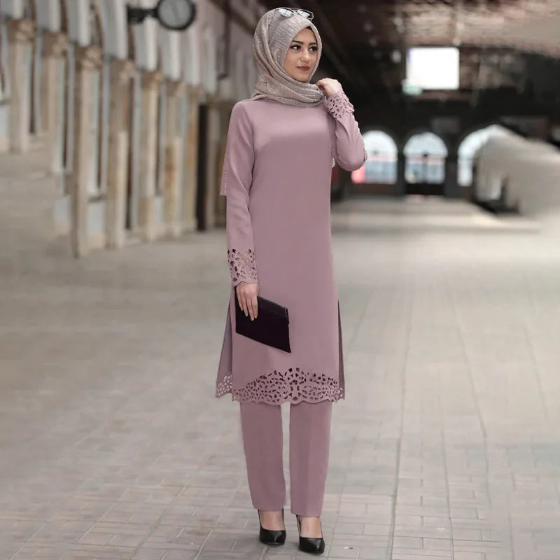 Chiffon Muslim Abaya Set