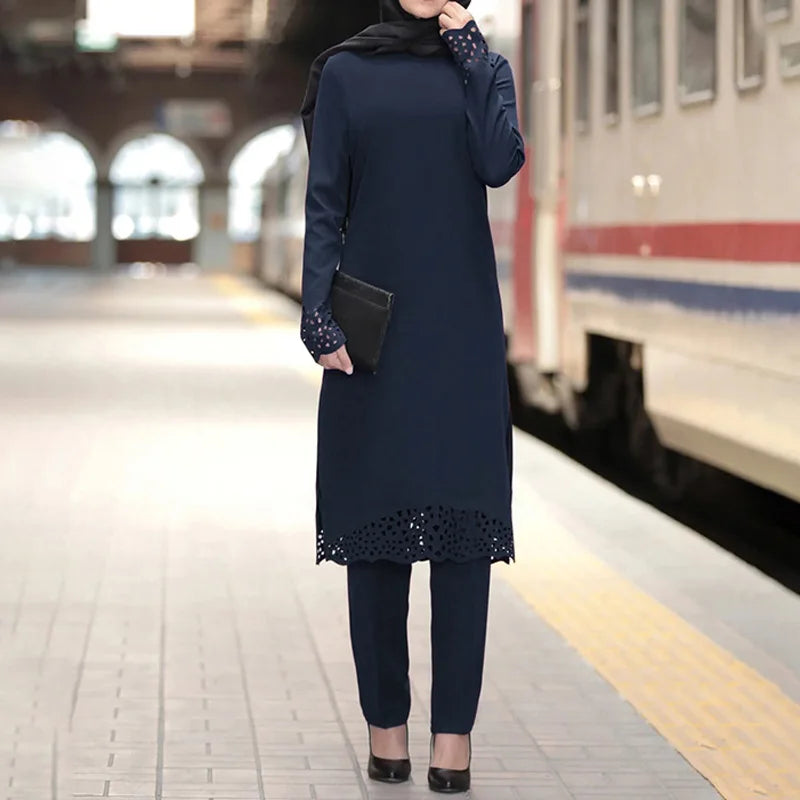 Chiffon Muslim Abaya Set