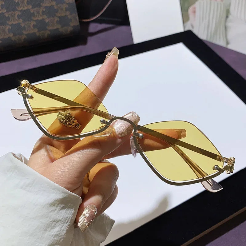 Half-Frame Diamond Sunglasses