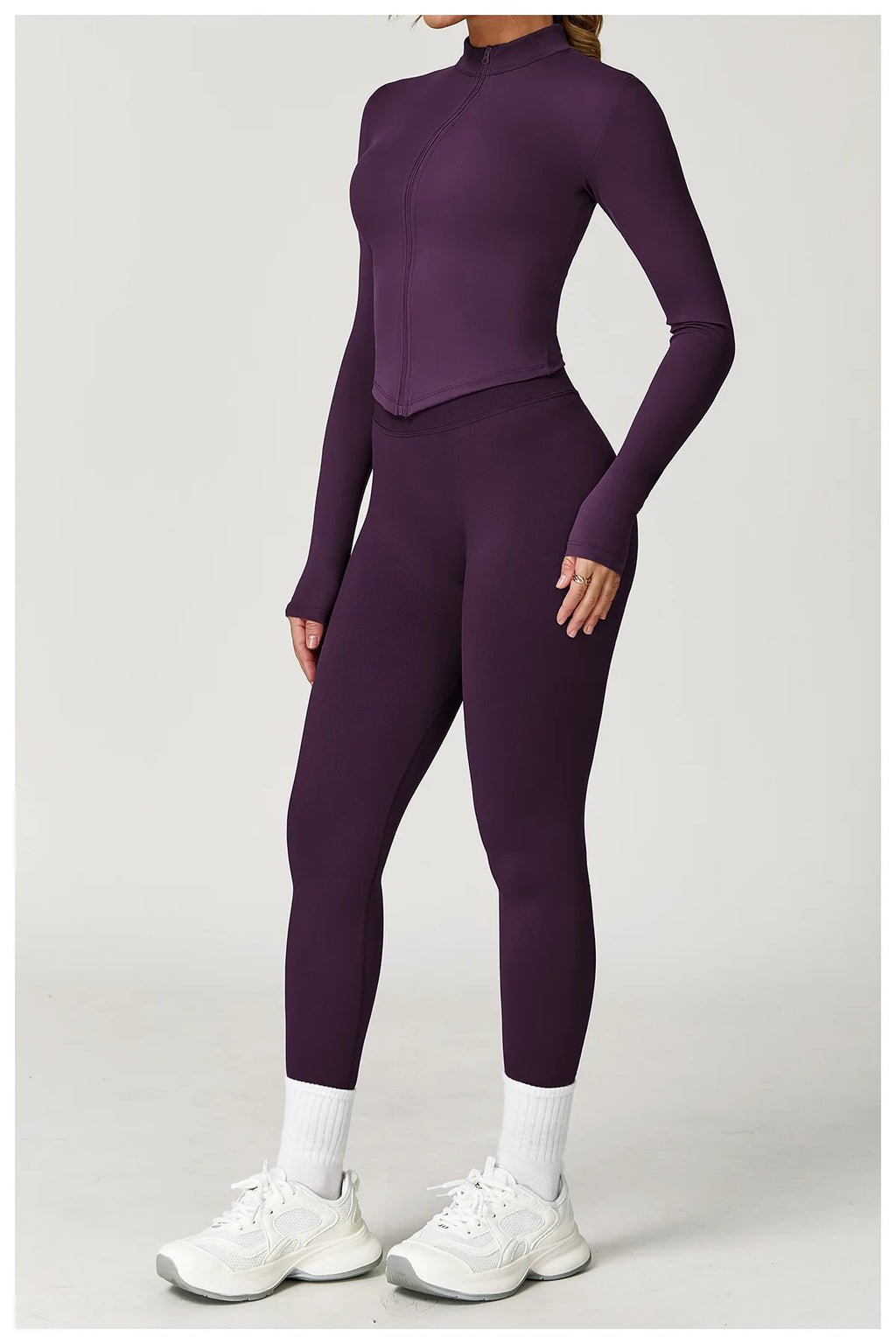 Fitted Zip Up Fitness Yoga Jacket