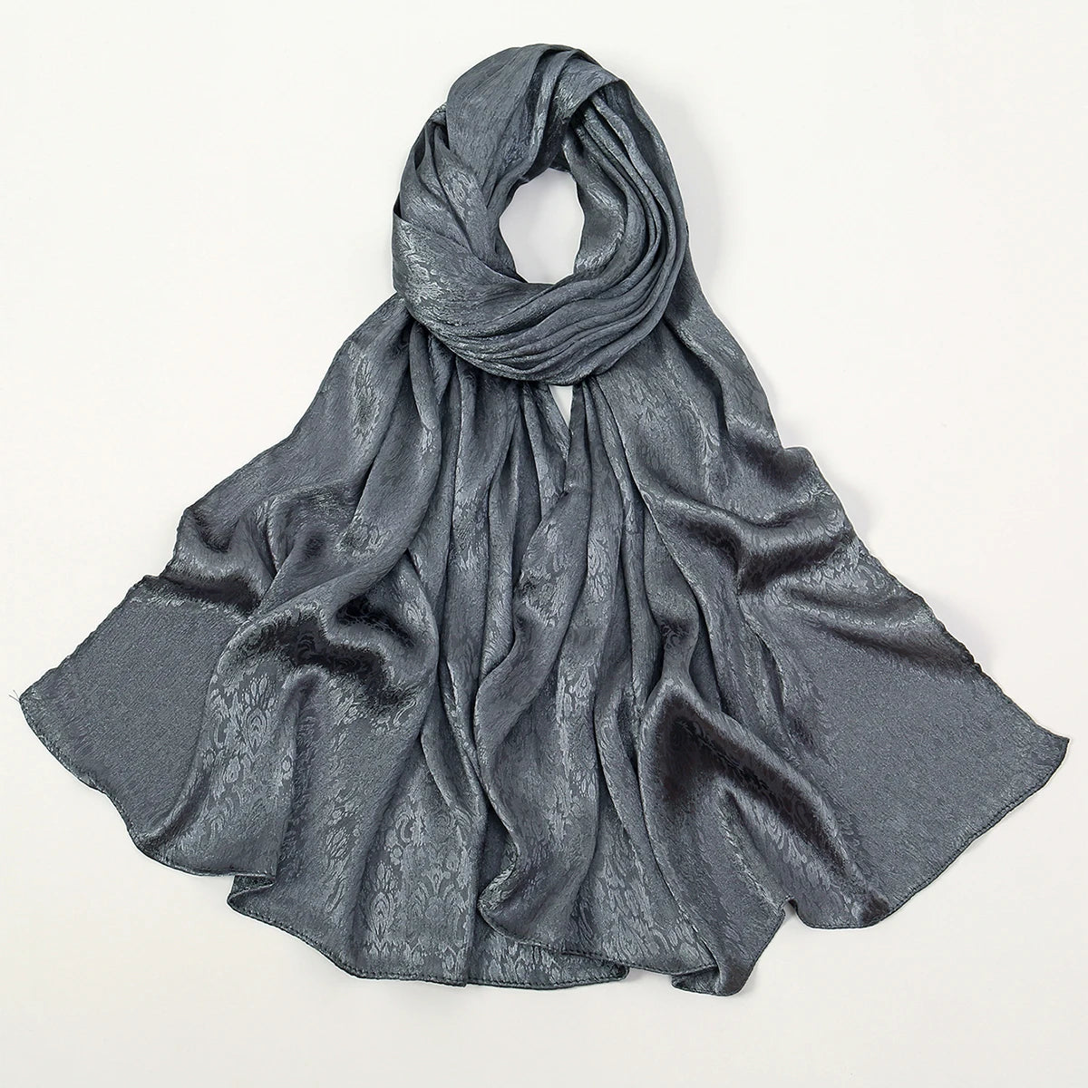 Luxury Floral Satin Hijab – Elegant Silk-Feel Scarf & Shawl