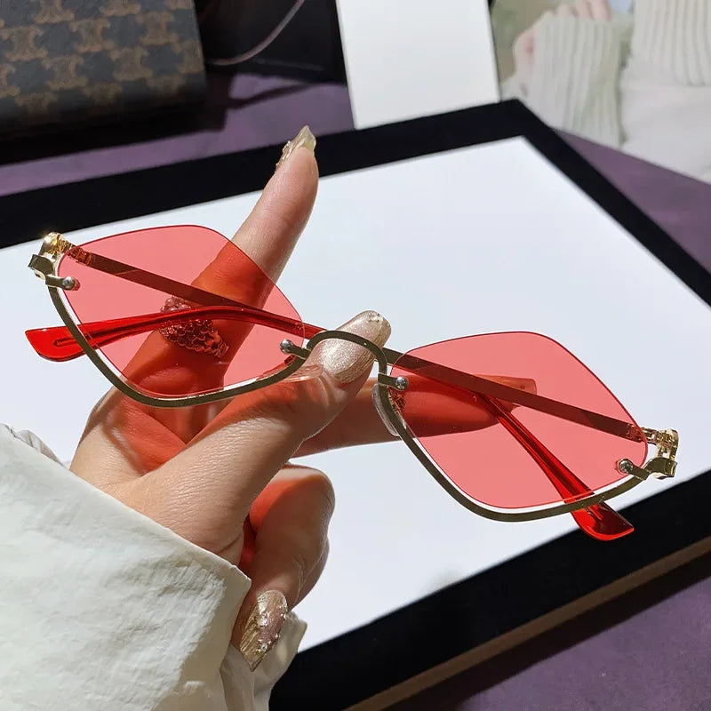 Half-Frame Diamond Sunglasses