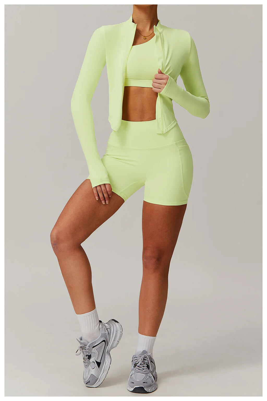 Fitted Zip Up Fitness Yoga Jacket