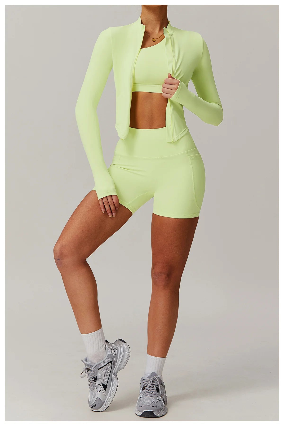 Fitted Zip Up Fitness Yoga Jacket