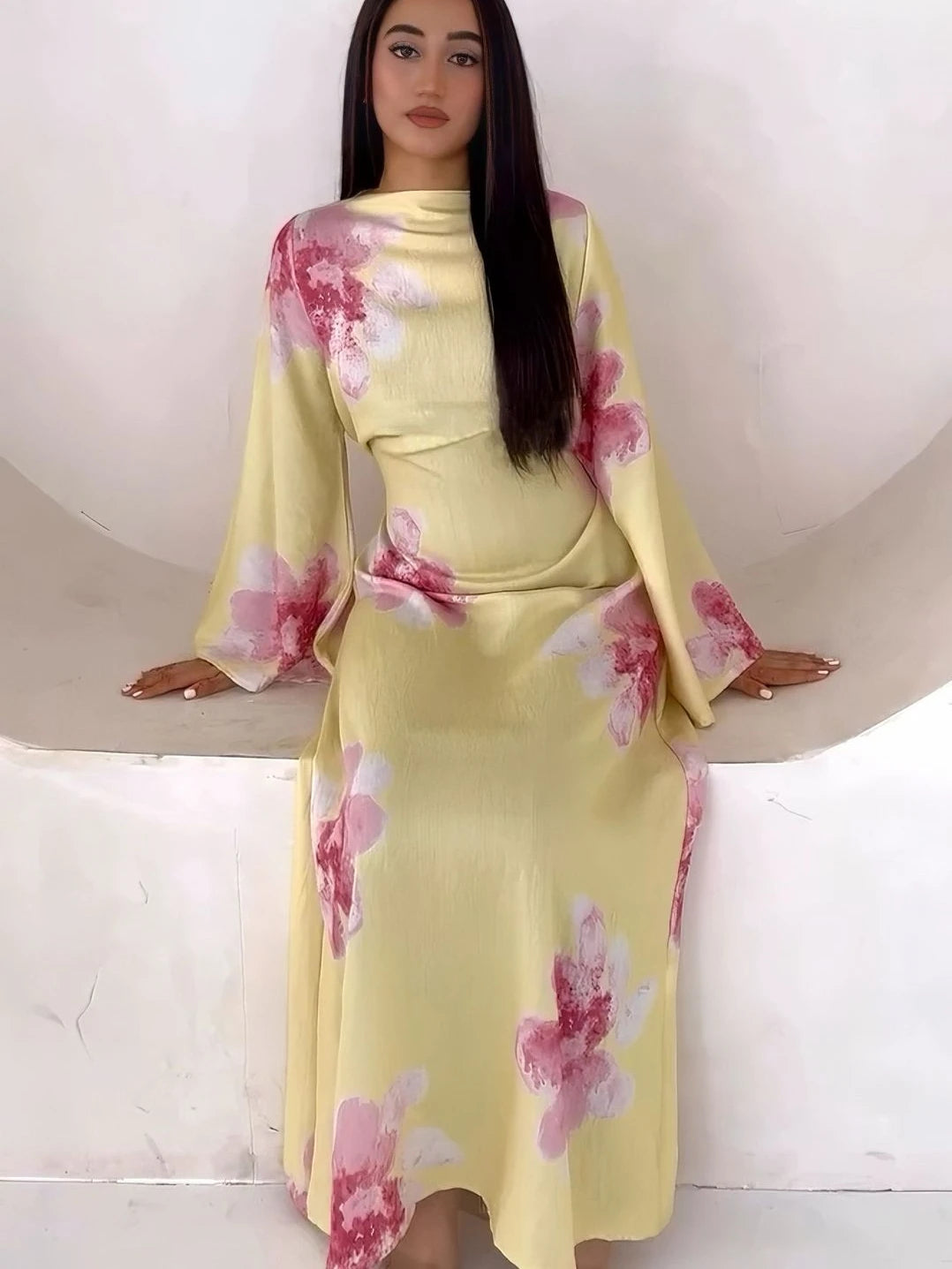 Eid Printed Abaya Dress