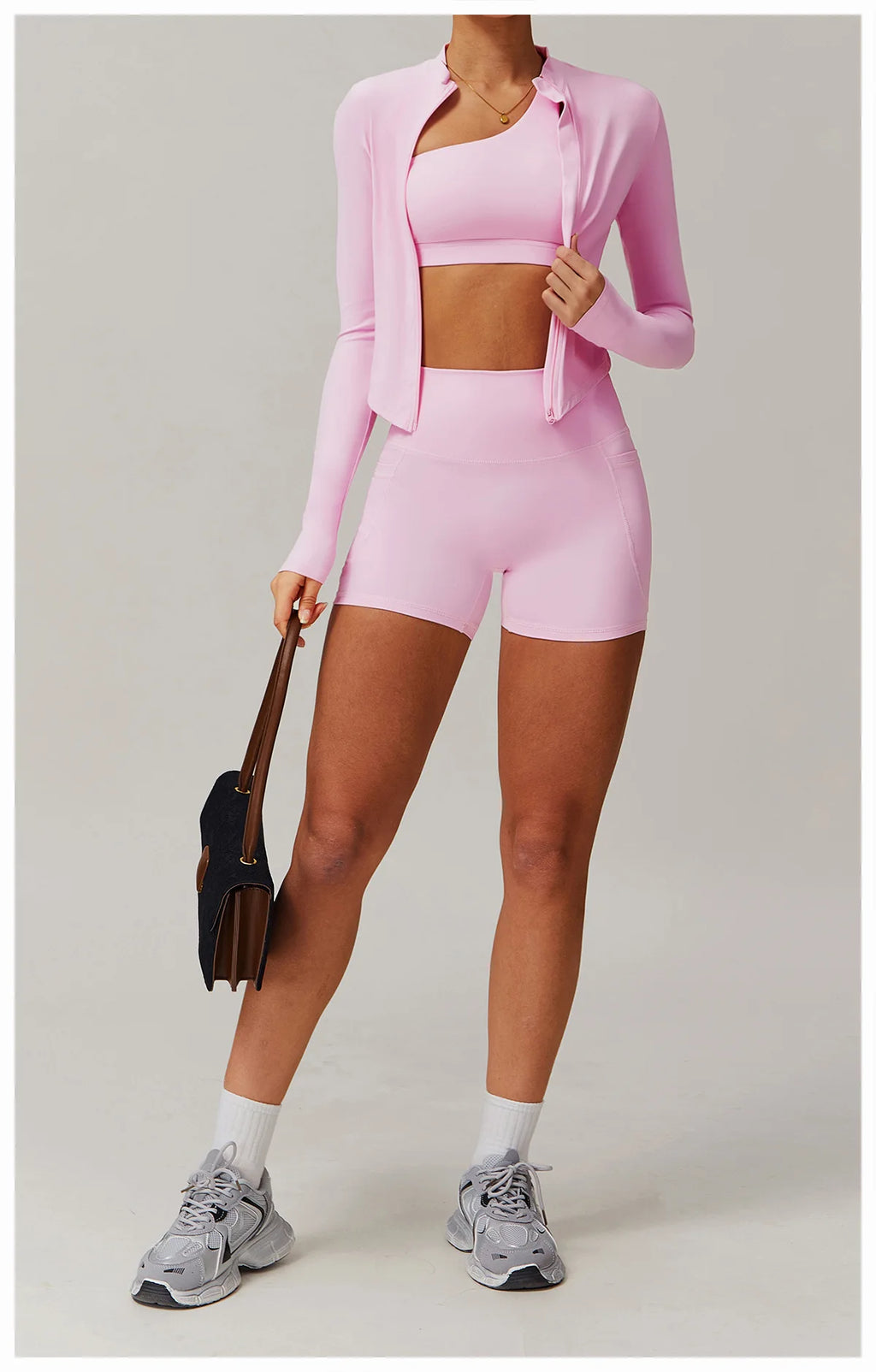 Fitted Zip Up Fitness Yoga Jacket