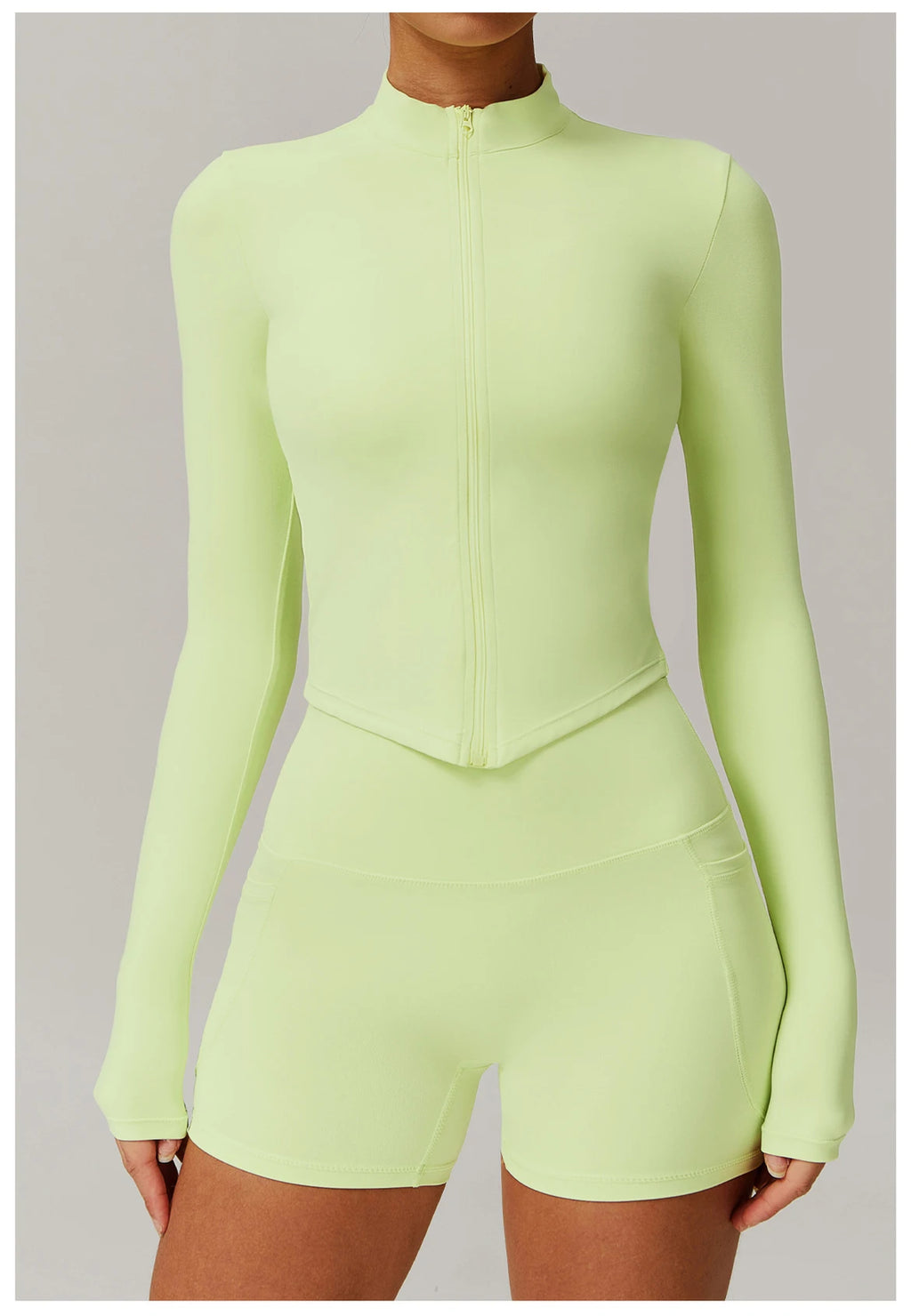 Fitted Zip Up Fitness Yoga Jacket