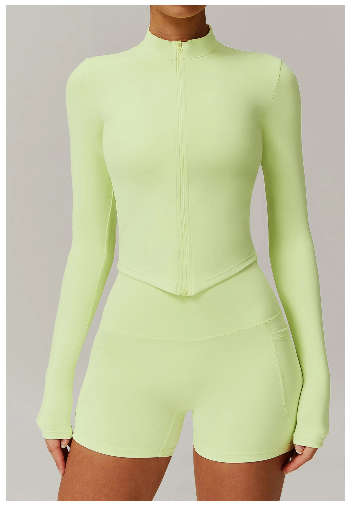 Fitted Zip Up Fitness Yoga Jacket