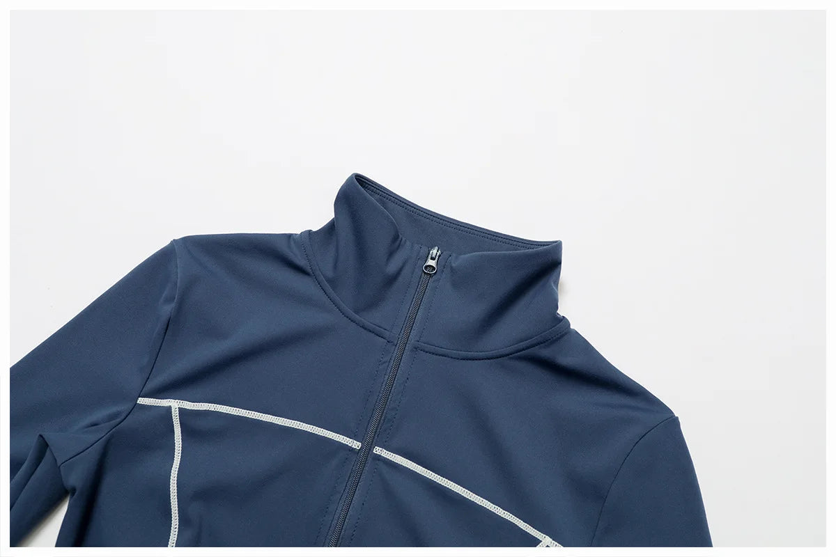 Fitted Zip-Up Jacket With High Collar