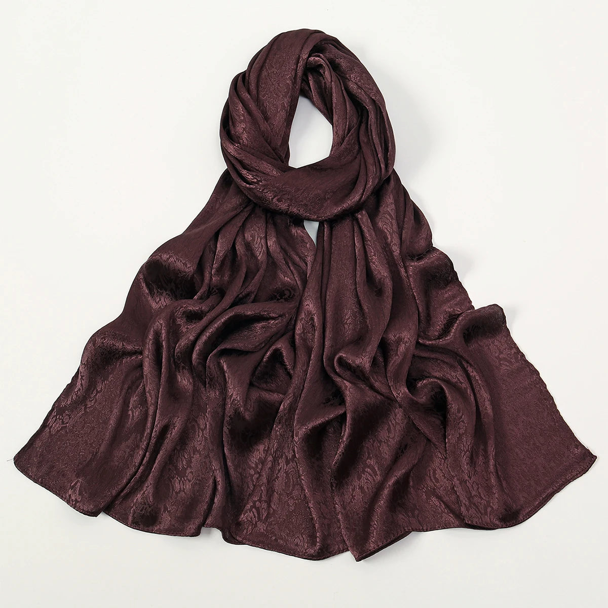 Luxury Floral Satin Hijab – Elegant Silk-Feel Scarf & Shawl