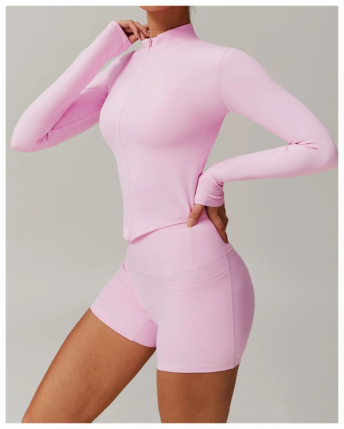 Fitted Zip Up Fitness Yoga Jacket