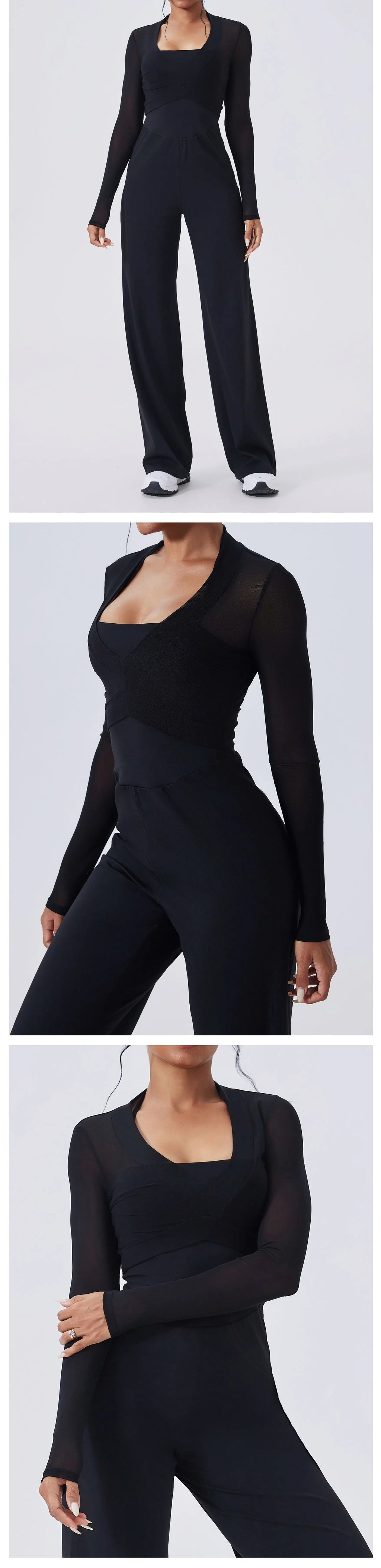 Luxury Seamless Long-Sleeve Yoga Jumpsuit