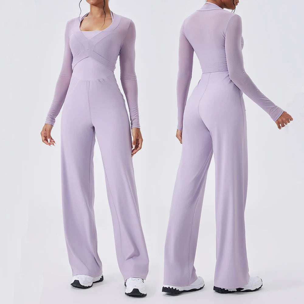 Luxury Seamless Long-Sleeve Yoga Jumpsuit