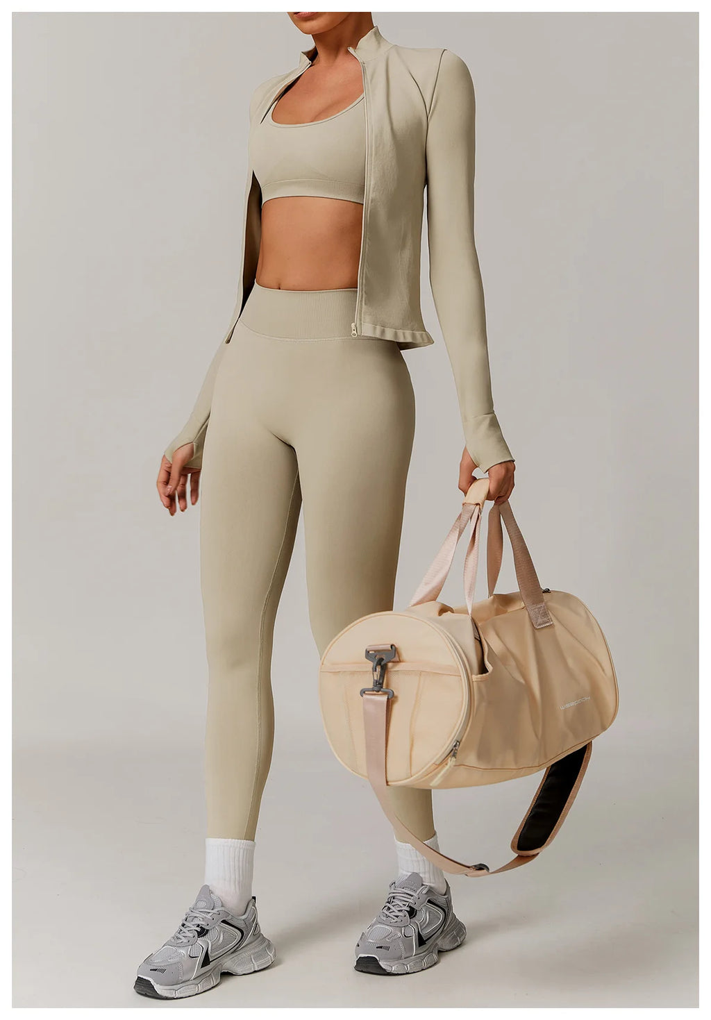 Fitted Thumb Hole Zip Up Jacket