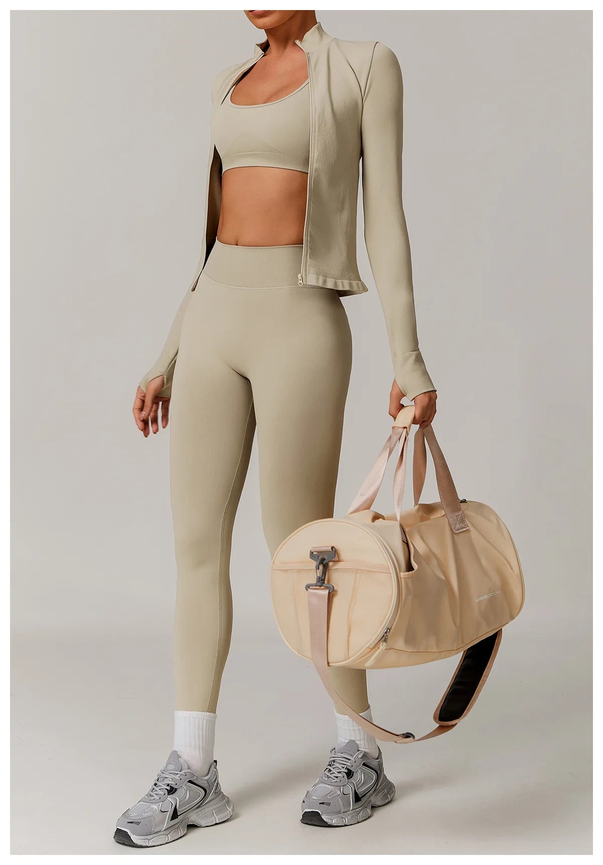 Fitted Thumb Hole Zip Up Jacket