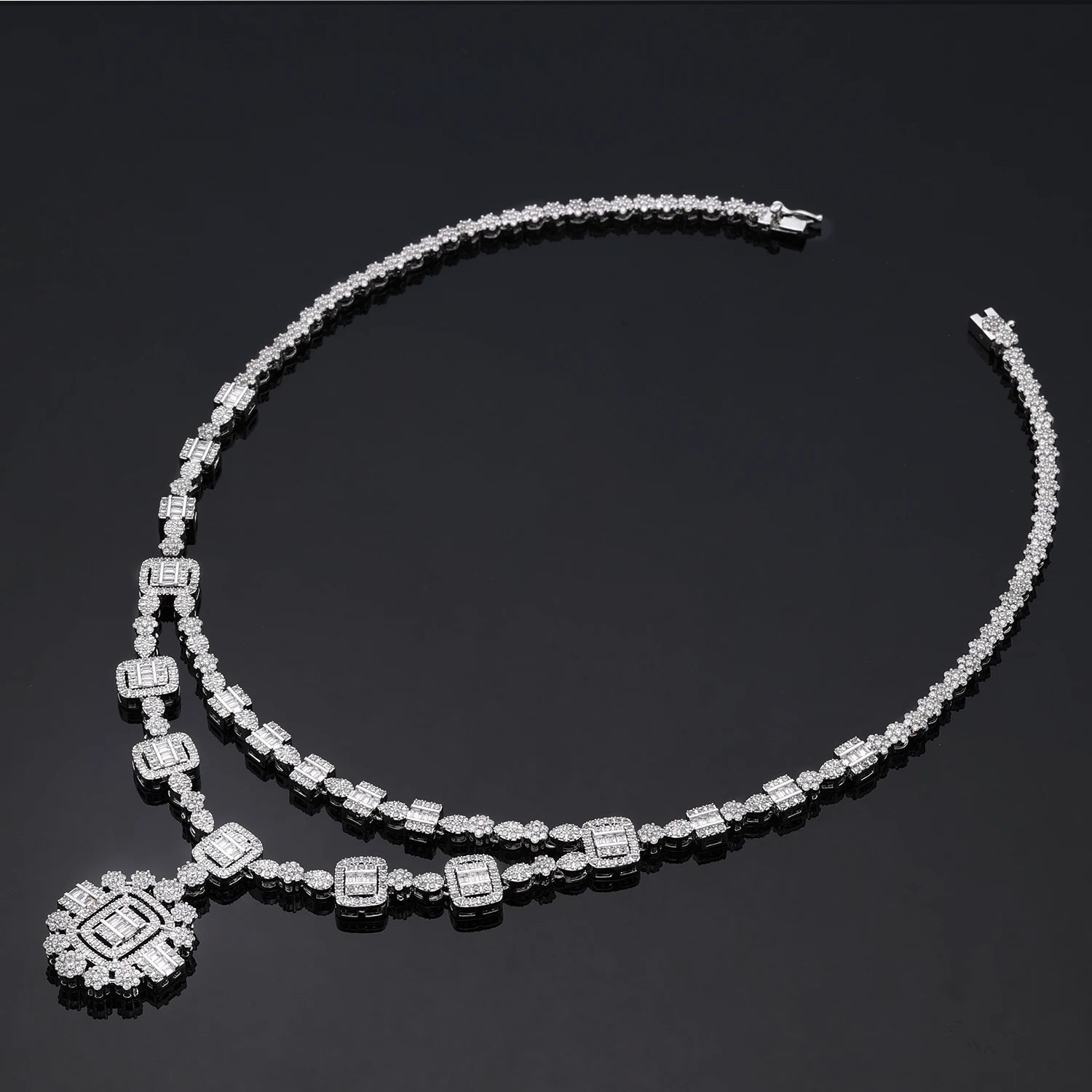 Luxury Zirconia Flower Pendant Bridal Jewelry Set
