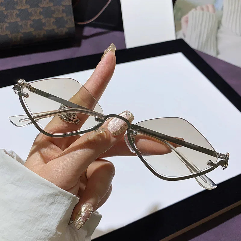 Half-Frame Diamond Sunglasses