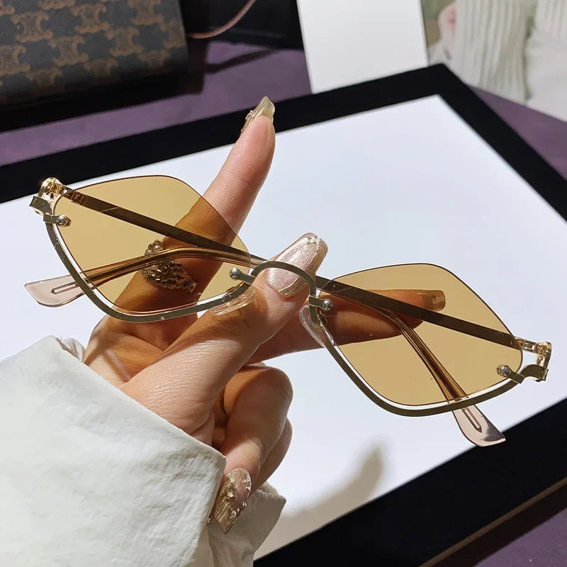 Half-Frame Diamond Sunglasses