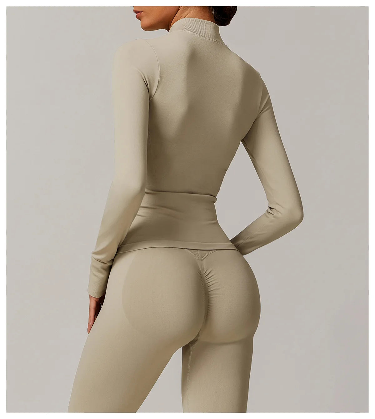 Fitted Thumb Hole Zip Up Jacket