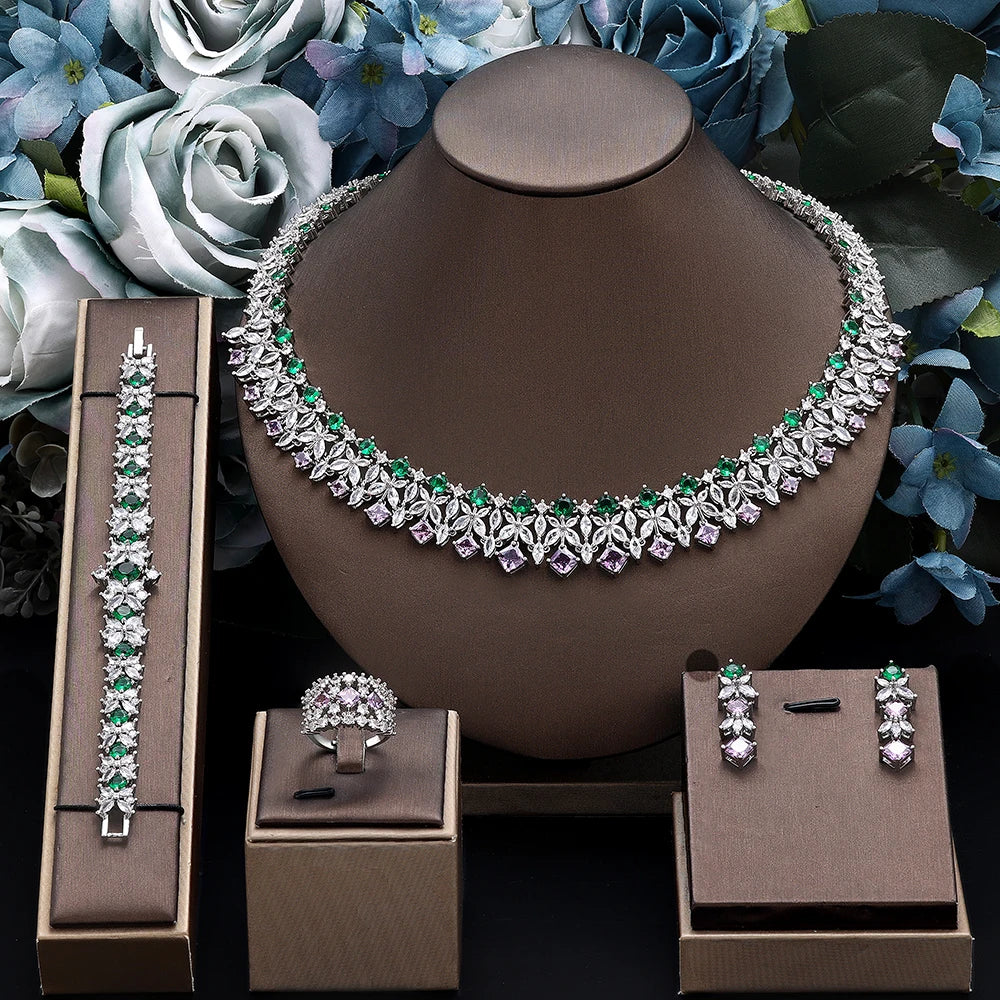 2025 Luxury Zirconia Bridal Jewelry Set