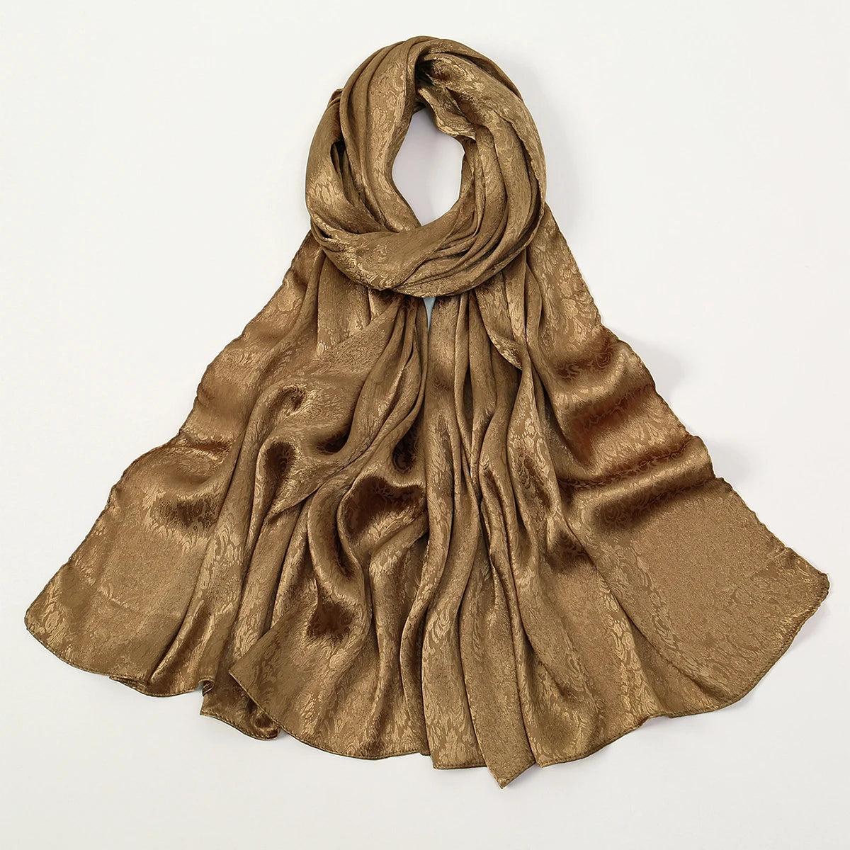 Luxury Floral Satin Hijab – Elegant Silk-Feel Scarf & Shawl