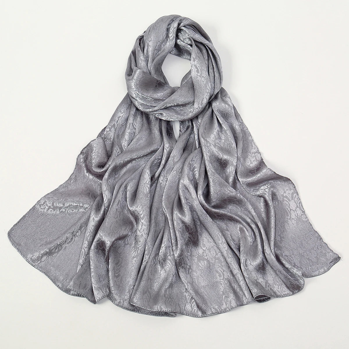 Luxury Floral Satin Hijab – Elegant Silk-Feel Scarf & Shawl