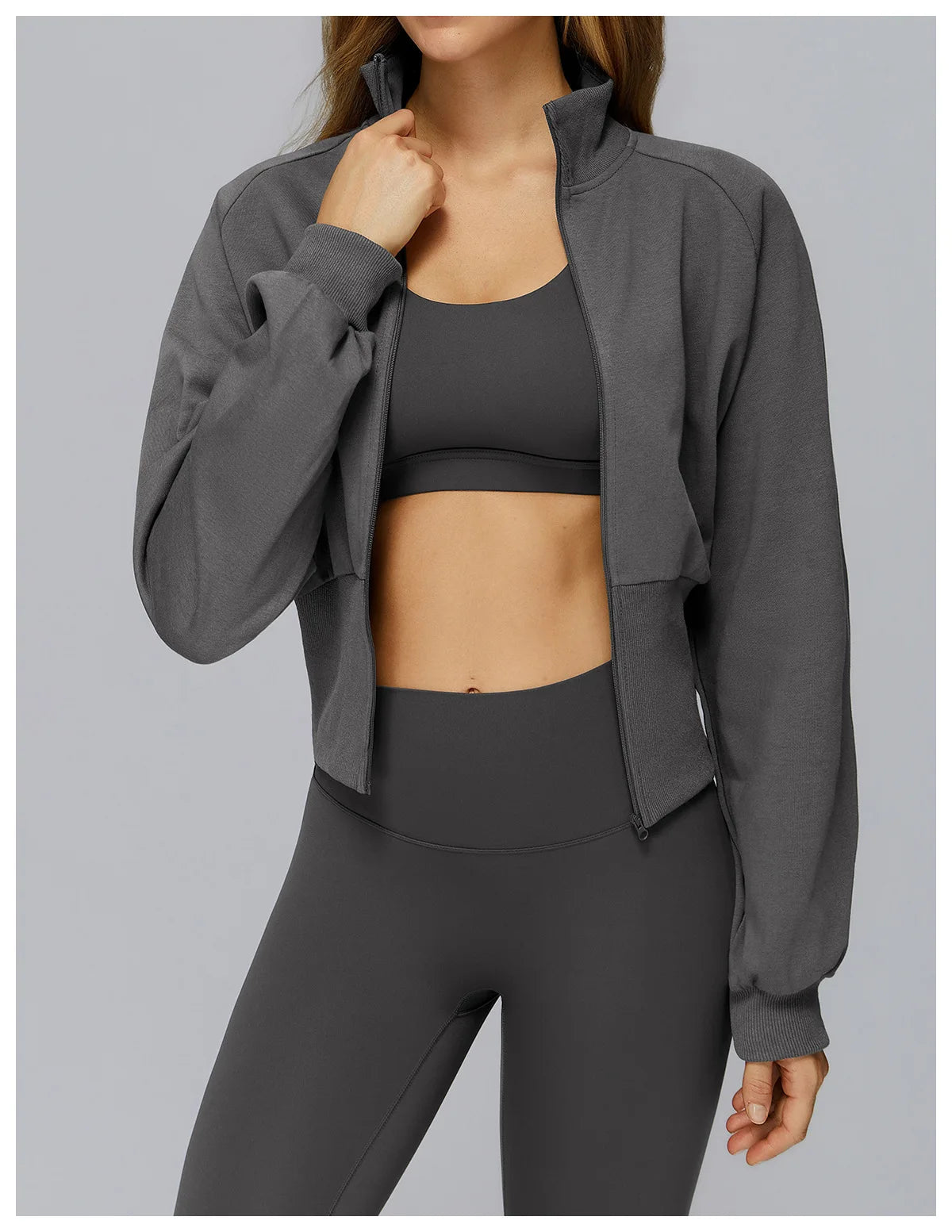 Loose Fit Zip Up Sports Jacket