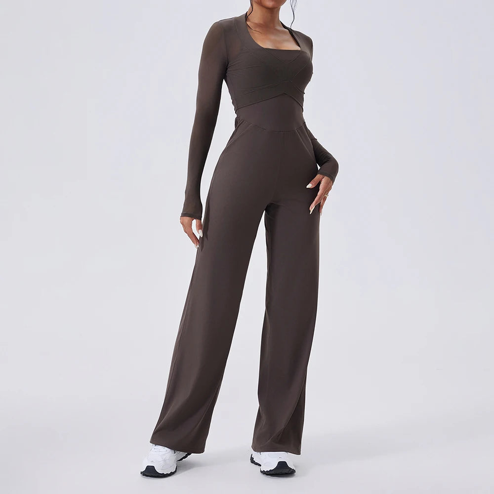 Luxury Seamless Long-Sleeve Yoga Jumpsuit