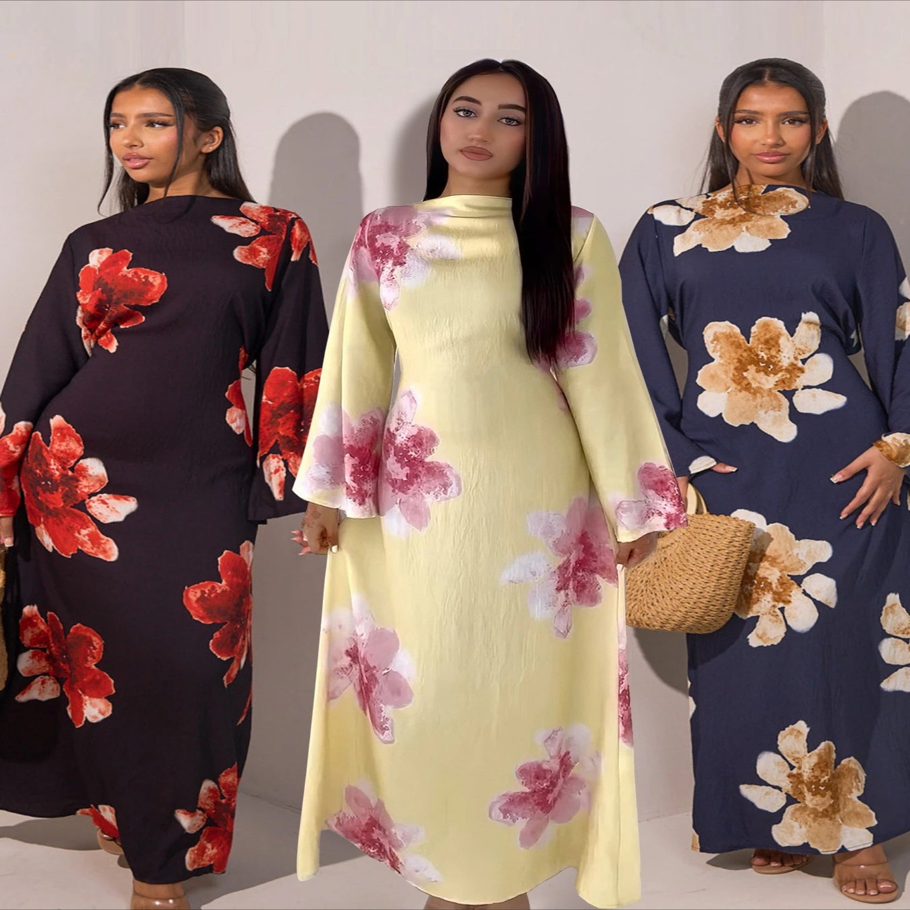 Eid Printed Abaya Dress