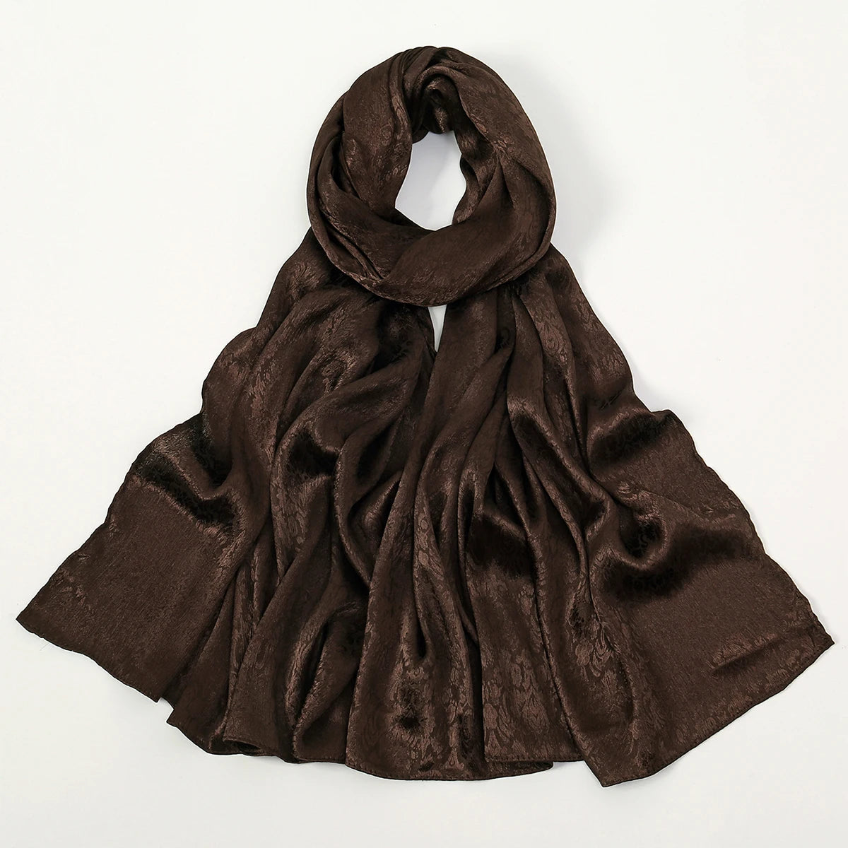 Luxury Floral Satin Hijab – Elegant Silk-Feel Scarf & Shawl