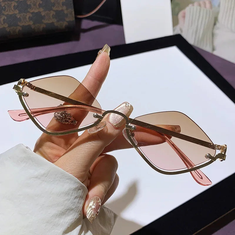 Half-Frame Diamond Sunglasses
