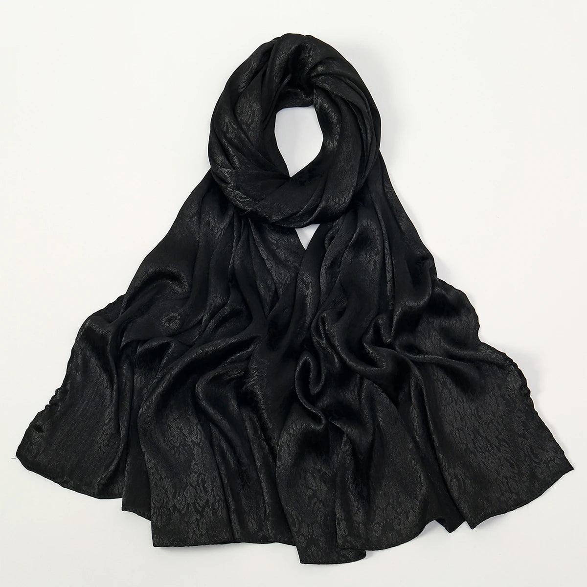 Luxury Floral Satin Hijab – Elegant Silk-Feel Scarf & Shawl