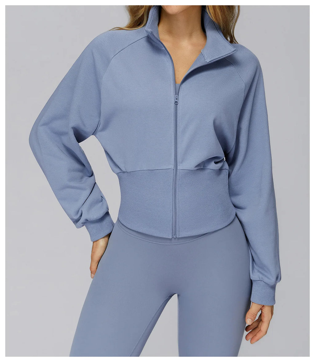 Loose Fit Zip Up Sports Jacket