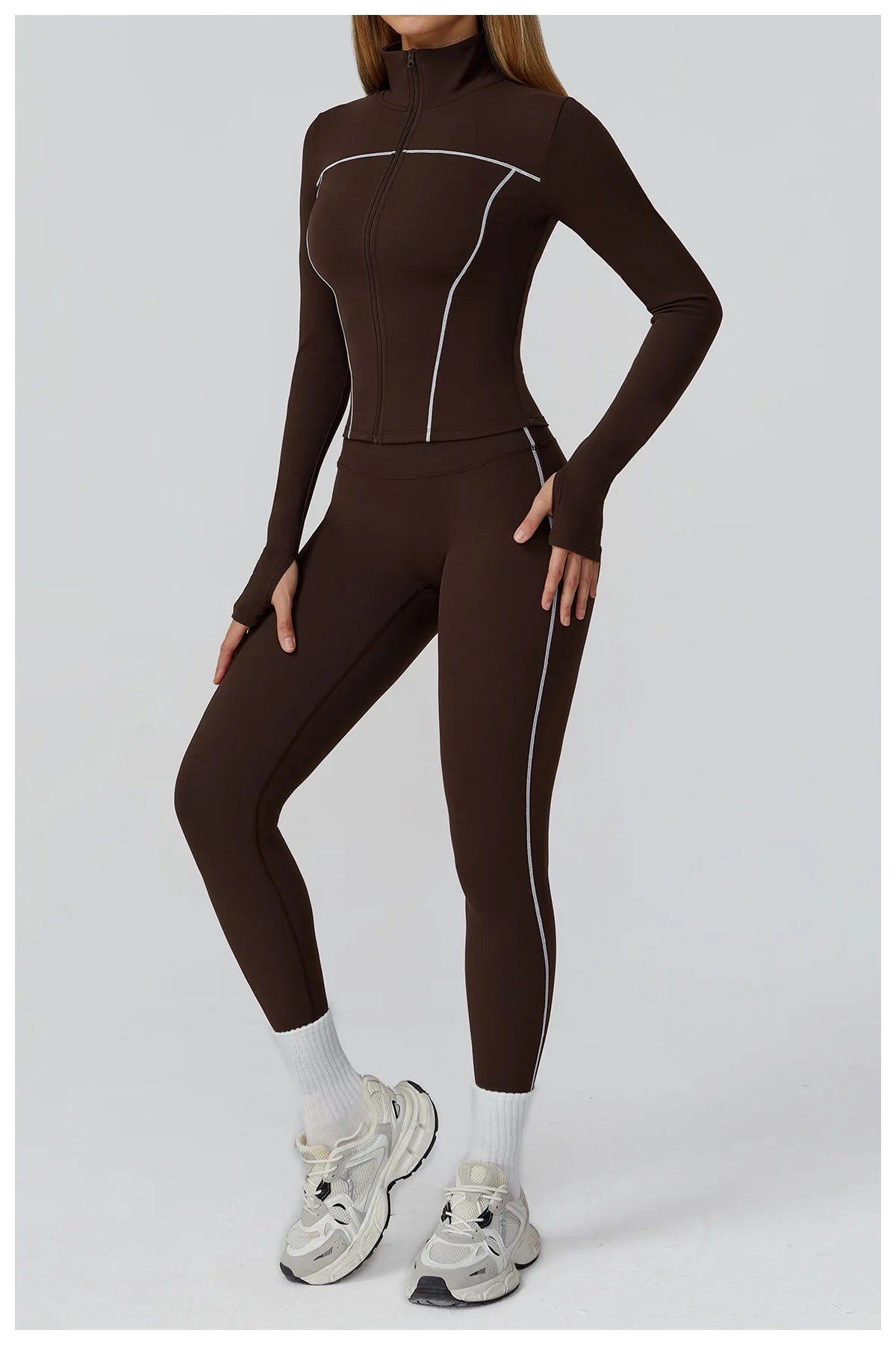 Fitted Zip-Up Jacket With High Collar