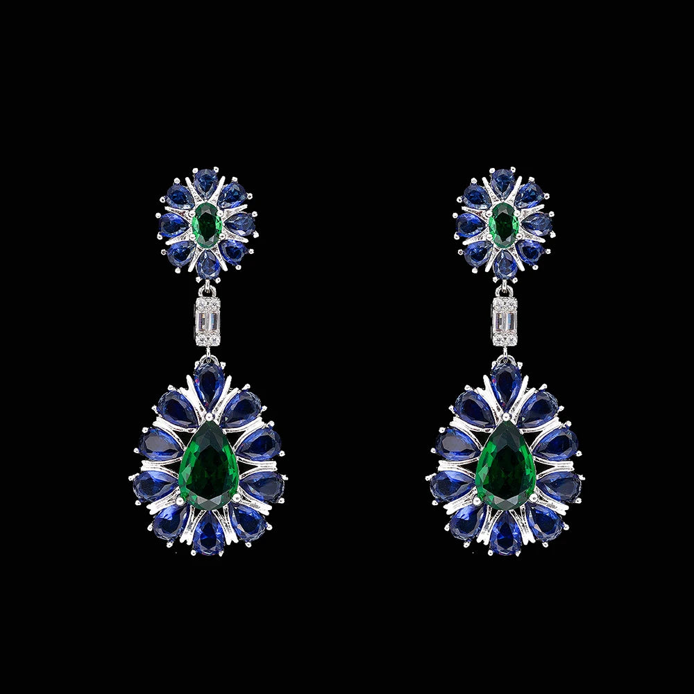 Trendy Water Droplet Zirconia Bridal Jewelry Set