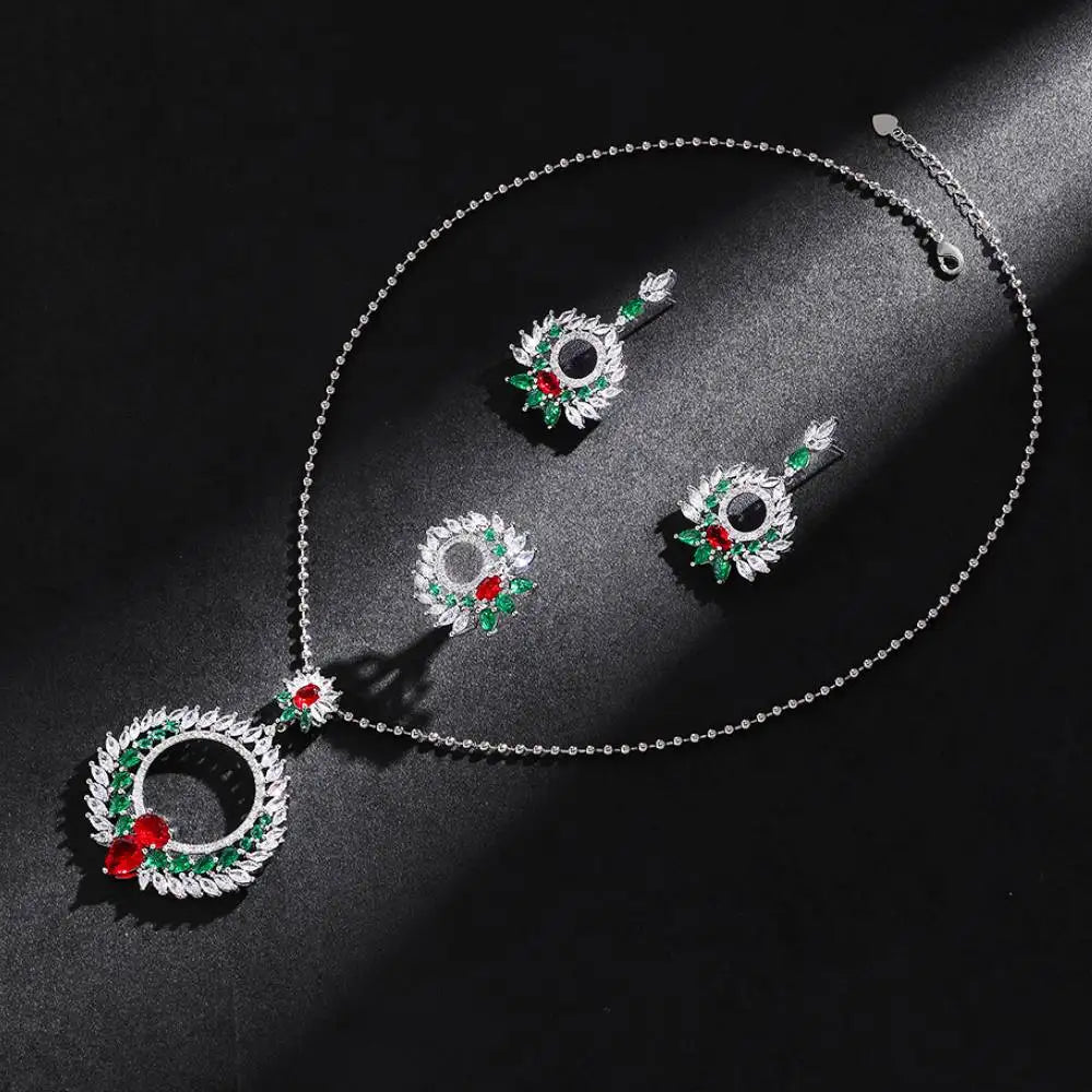 Trendy Water Droplet Zirconia Bridal Jewelry Set
