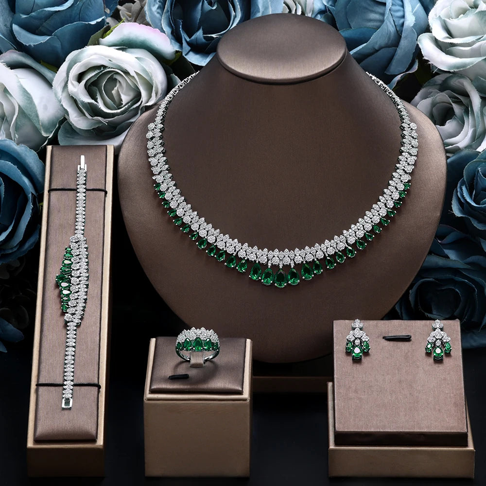 Luxury White Cubic Zirconia Bridal Jewelry Set