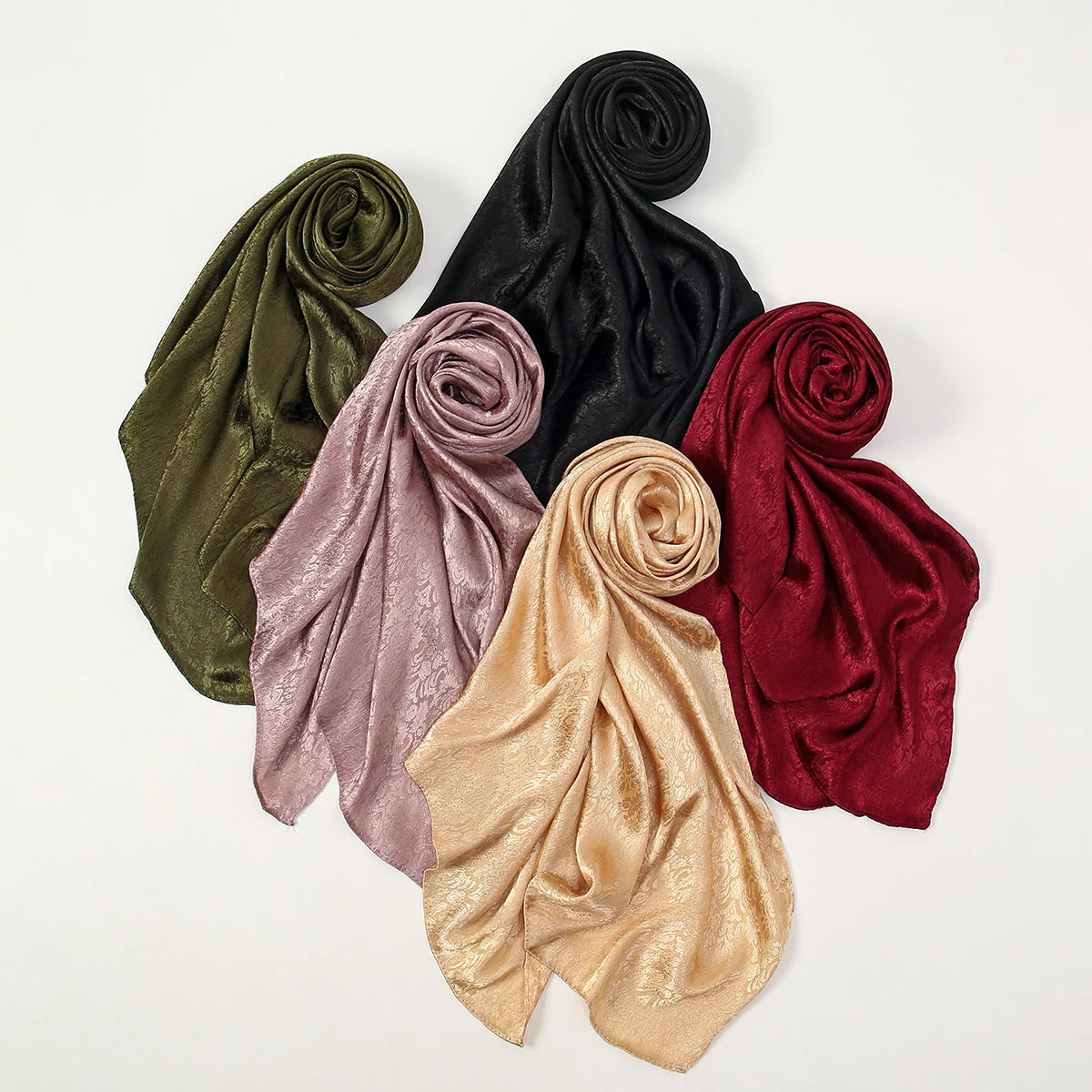 Luxury Floral Satin Hijab – Elegant Silk-Feel Scarf & Shawl