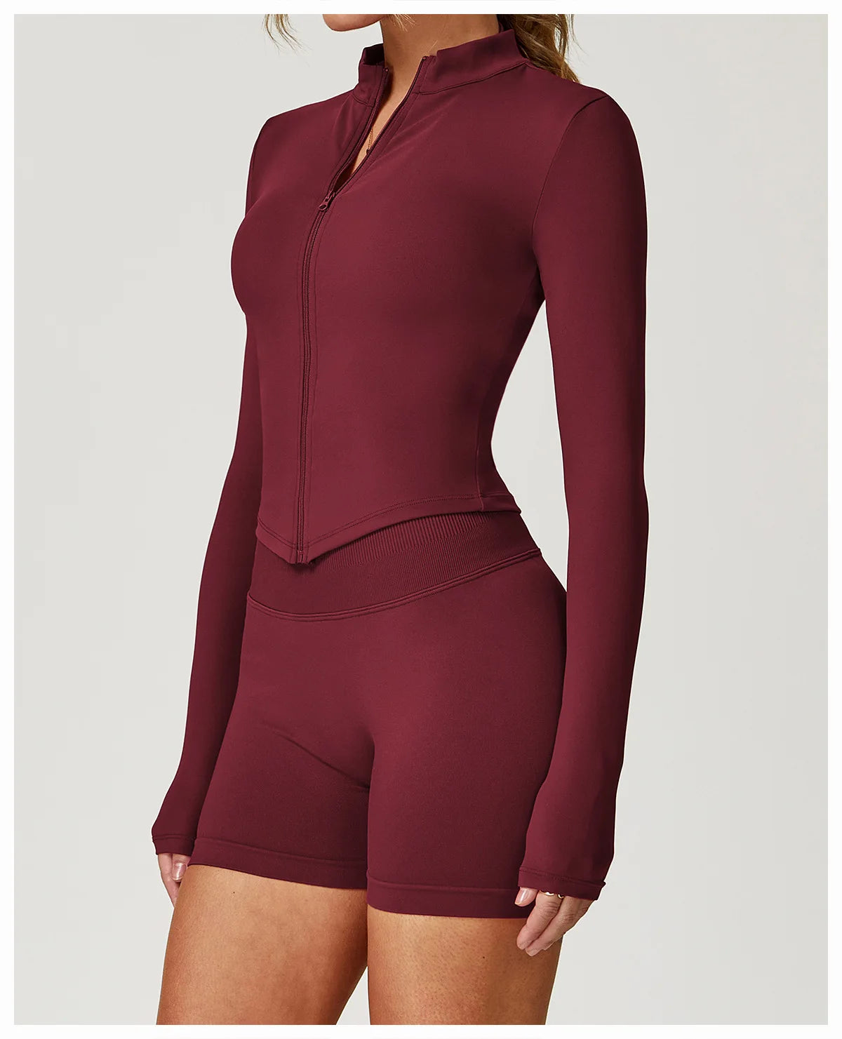 Fitted Zip Up Fitness Yoga Jacket