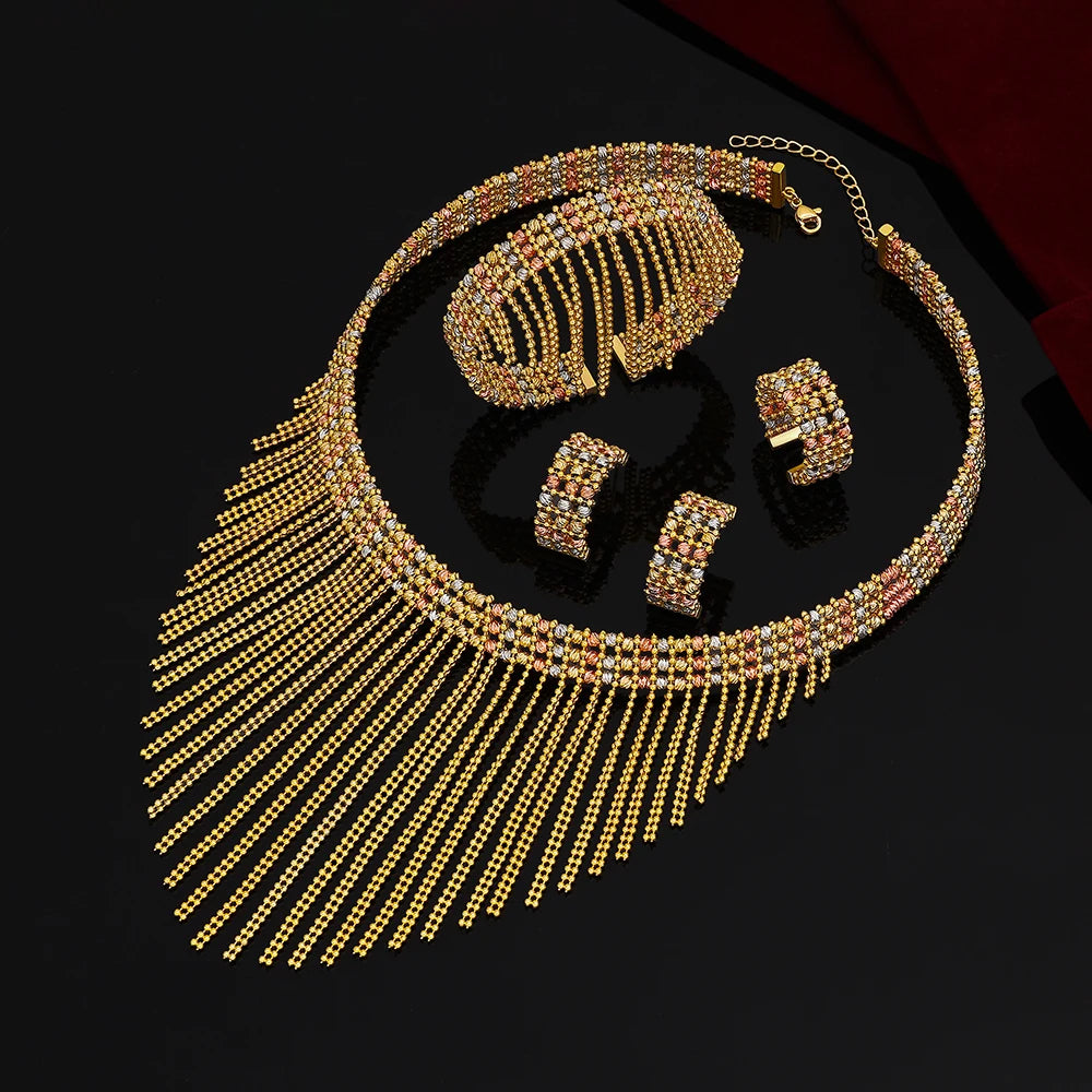 Luxury Gold Plated Bridal Jewelry Set