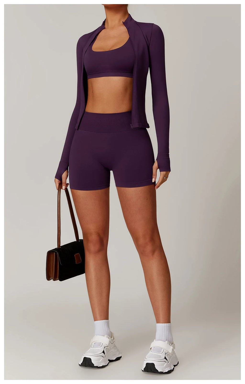 Fitted Thumb Hole Zip Up Jacket