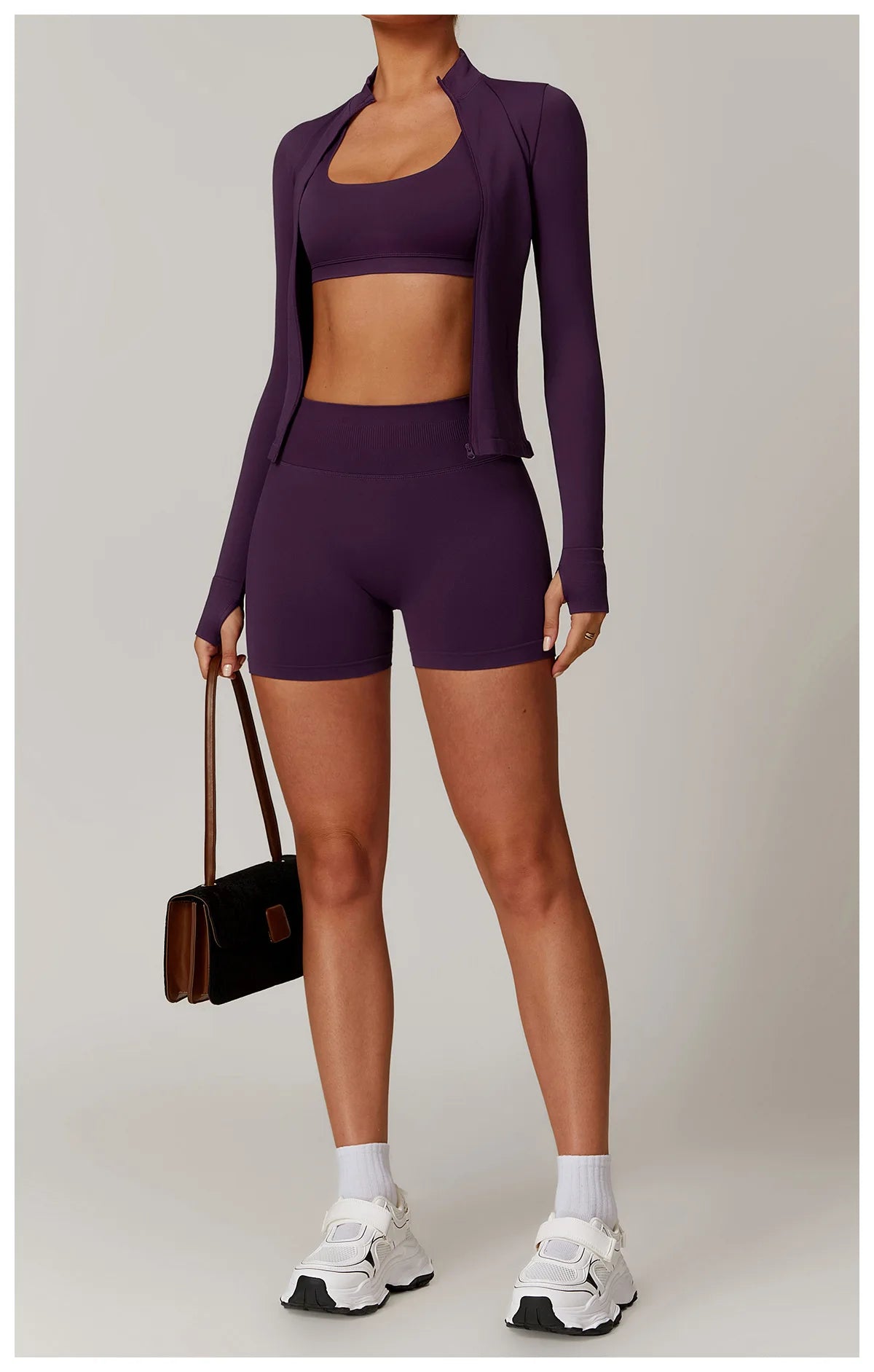 Fitted Thumb Hole Zip Up Jacket