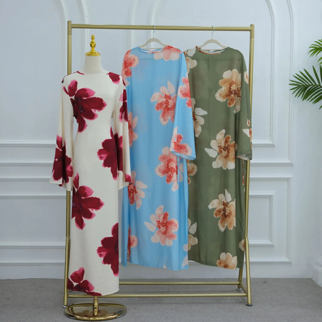 Eid Printed Abaya Dress