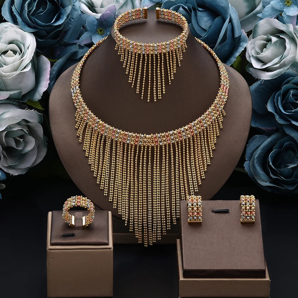 Luxury Gold Plated Bridal Jewelry Set