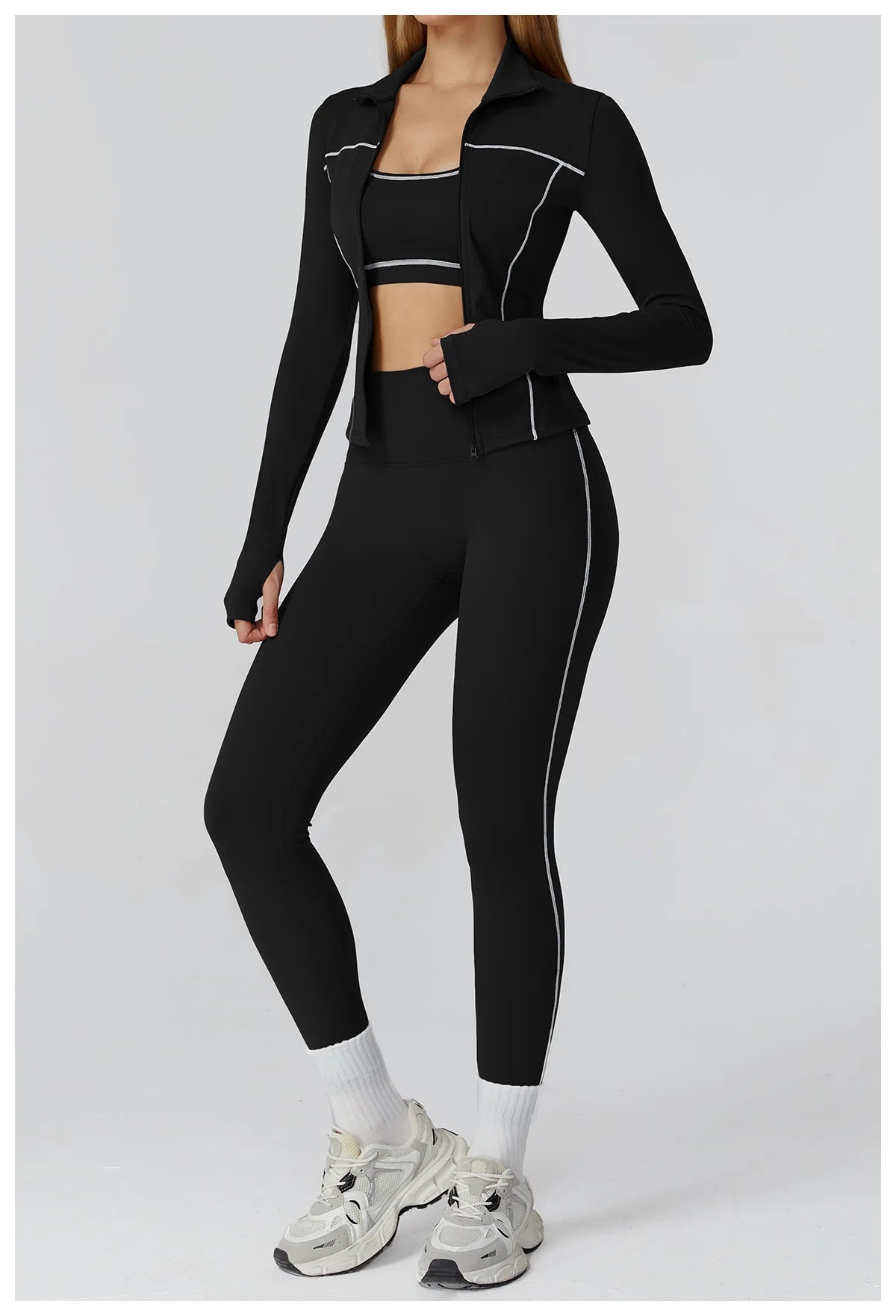 Fitted Zip-Up Jacket With High Collar